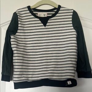 Me & Henry | (2/3Y) Boys Striped Kids Shirt with Dark Green Sleeves